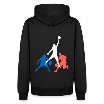 Basketball joueur de basketball supporter - Sweat à capuche Premium bio Homme - noir - Dos - Nico (187cm)