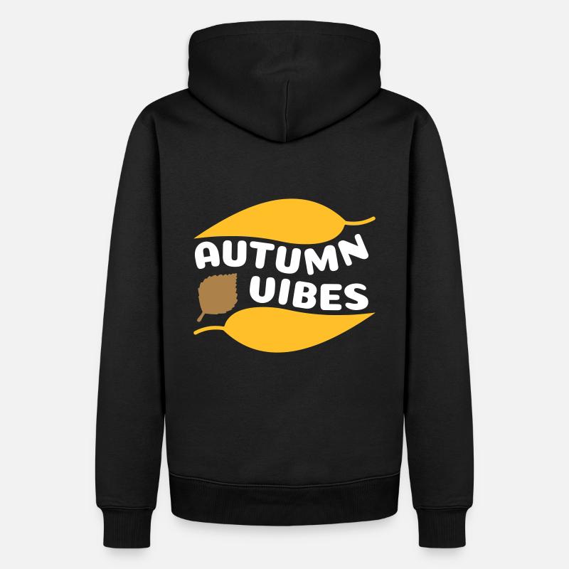 Vibrations d’automne (feuilles incurvées) - Sweat à capuche Premium bio Homme - noir