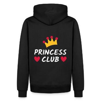 Princess club (Krone, Herzen) - Männer Premium Bio Hoodie - Schwarz - Hinten - Nico (187cm)