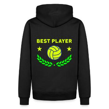 Best player (volleyball, stars, laurel wreath) - Men’s Premium Organic Hoodie - black - Back - Nico (187cm)