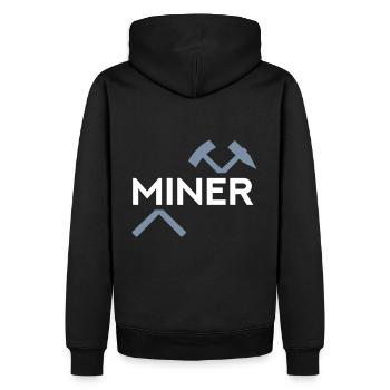 Mineur (maillet et coupe de fer) - Sweat à capuche Premium bio Homme - noir - Dos - Nico (187cm)