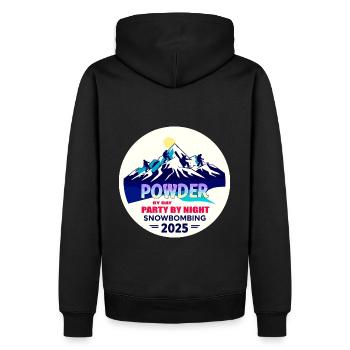 Bombardement de neige 2025 - Sweat à capuche Premium bio Homme - noir - Dos - Nico (187cm)