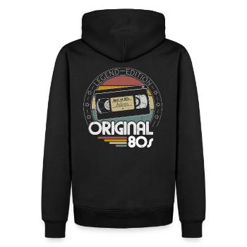 Original 40, 40 years, Proud 40, Level 40, 80s - Men’s Premium Organic Hoodie - black - Back - Nico (187cm)