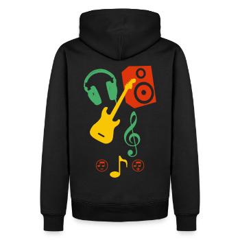 music - Männer Premium Bio Hoodie - Schwarz - Hinten - Nico (187cm)
