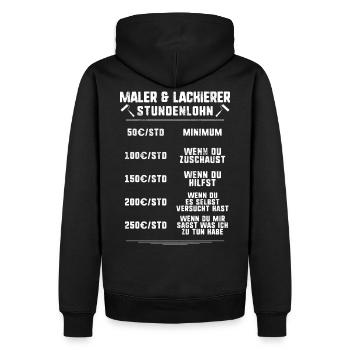 Maler und Lackierer/Maler & Lackierer/Stundenlohn - Männer Premium Bio Hoodie - Schwarz - Hinten - Nico (187cm)