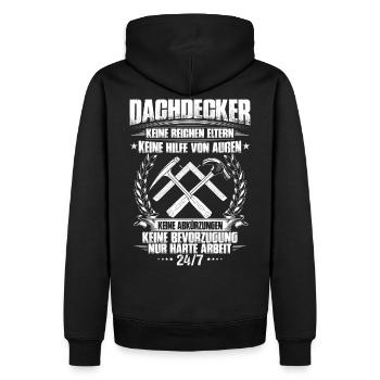 Dachdecker/Dachklempner/Dachspengler/Geschenk - Männer Premium Bio Hoodie - Schwarz - Hinten - Nico (187cm)