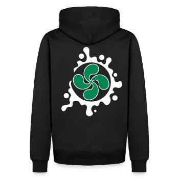 Splash Croix Basque - Sweat à capuche Premium bio Homme - noir - Dos - Nico (187cm)