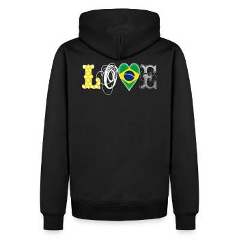 Amour Brésil Blanc - Sweat à capuche Premium bio Homme - noir - Dos - Nico (187cm)