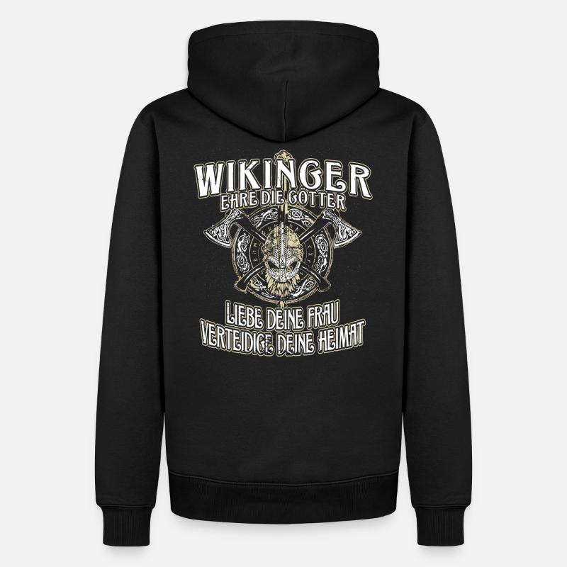 WIKINGER WERTE - Männer Premium Bio Hoodie - Schwarz