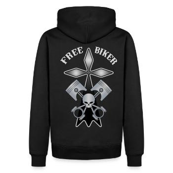 breizh biker - Sweat à capuche Premium bio Homme - noir - Dos - Nico (187cm)