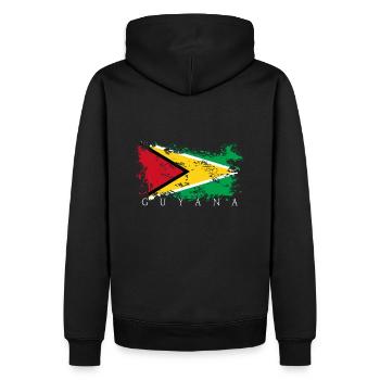 Drapeau de voyage Guyana Georgetown - Sweat à capuche Premium bio Homme - noir - Dos - Nico (187cm)