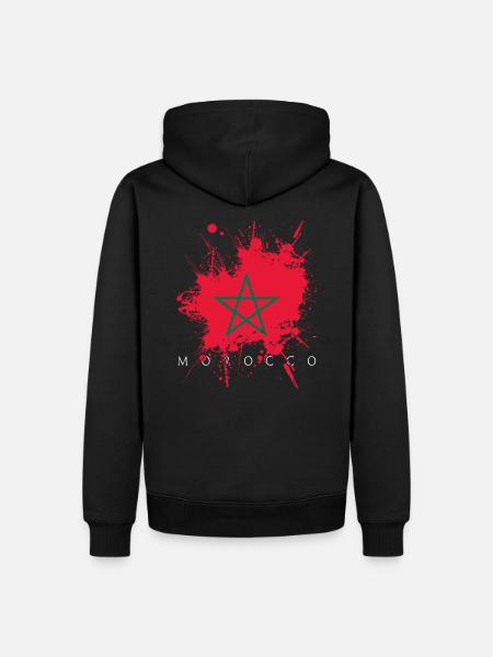 Maroc maroc afrique drapeau drapeau état personnes - Sweat à capuche Premium bio Homme - noir