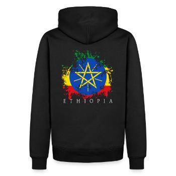 Éthiopie Éthiopie État du pavillon d'Addis-Abeba - Sweat à capuche Premium bio Homme - noir - Dos - Nico (187cm)