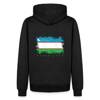Usbekistan Flagge Fahne Taschkent Staat Asien Volk - Männer Premium Bio Hoodie - Schwarz - Hinten - Nico (187cm)