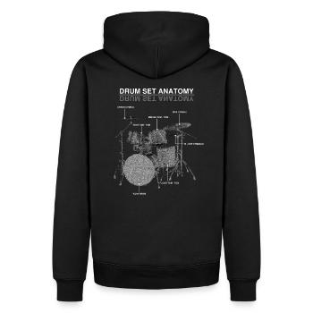 Drum Set Anatomie Drums Schlagzeuger Musiker Band - Männer Premium Bio Hoodie - Schwarz - Hinten - Nico (187cm)