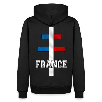 Lothringer Kreuz 01 - Männer Premium Bio Hoodie - Schwarz - Hinten - Nico (187cm)