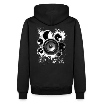 Speaker Lautsprecherbau Hifi Referenzklasse Techno - Männer Premium Bio Hoodie - Schwarz - Hinten - Nico (187cm)