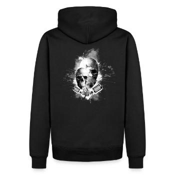 Skull skull and crossbones karaoké musique chanteur - Sweat à capuche Premium bio Homme - noir - Dos - Nico (187cm)