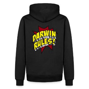 Darwin Award humour dire drôle rire cadeau - Sweat à capuche Premium bio Homme - noir - Dos - Nico (187cm)