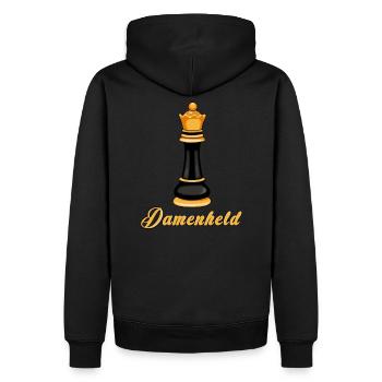 Schach Dame Denksport Frauenheld Figur Geschenk - Männer Premium Bio Hoodie - Schwarz - Hinten - Nico (187cm)