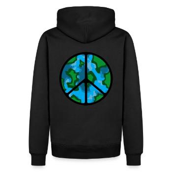 Paix hippie paix signe paix colombe cadeau - Sweat à capuche Premium bio Homme - noir - Dos - Nico (187cm)