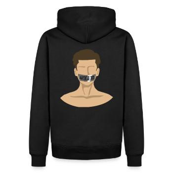 Article 13 law freedom of expression censorship gift - Men’s Premium Organic Hoodie - black - Back - Nico (187cm)