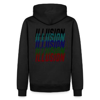 Illusion Optical Illusion Gift Perception - Sweat à capuche Premium bio Homme - noir - Dos - Nico (187cm)