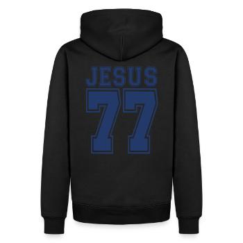 Jésus Christ Foi Bible Dieu Rédempteur Cadeau - Sweat à capuche Premium bio Homme - noir - Dos - Nico (187cm)