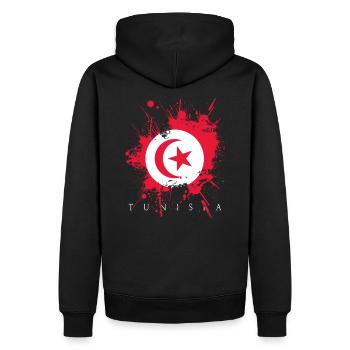 Tunisie tunisie afrique tunis drapeau drapeau pays - Sweat à capuche Premium bio Homme - noir - Dos - Nico (187cm)