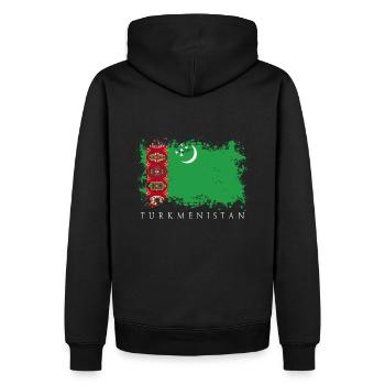 Turkménistan asie centrale drapeau drapeau pays - Sweat à capuche Premium bio Homme - noir - Dos - Nico (187cm)