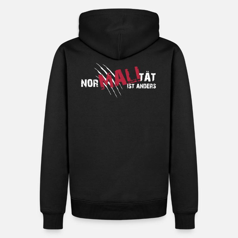 Nor-MALI-tät is anders - Männer Premium Bio Hoodie - Schwarz