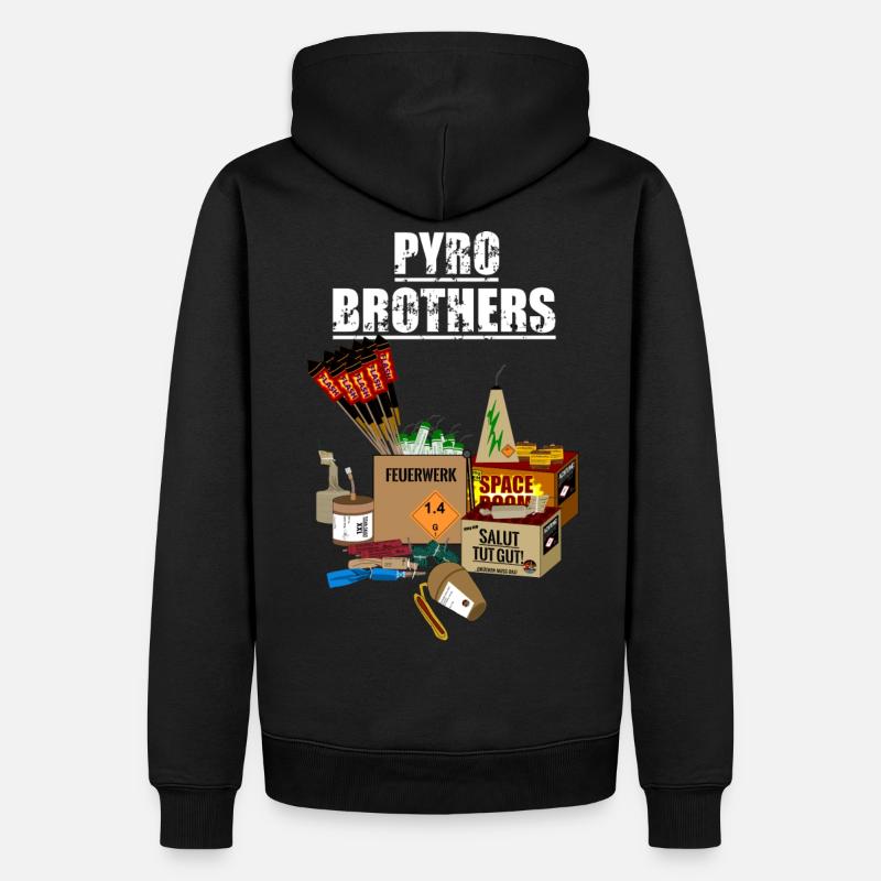 Pyro Brothers - Männer Premium Bio Hoodie - Schwarz