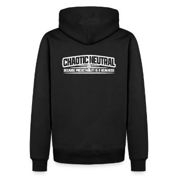 Chaotic Neutral - RPG Gamer Gift T-Shirt - Männer Premium Bio Hoodie - Schwarz - Hinten - Nico (187cm)