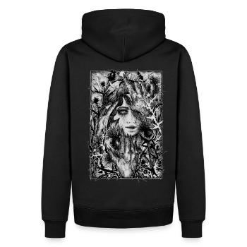 Thistle witch - Men’s Premium Organic Hoodie - black - Back - Nico (187cm)