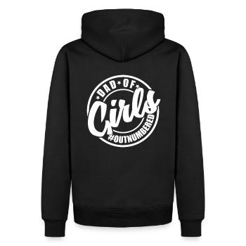 Papa de filles en infériorité numérique - drôle de graphique de famille - Sweat à capuche Premium bio Homme - noir - Dos - Nico (187cm)