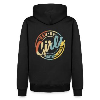 Dad Of Girls Outnumbered - Papa Logo Dad Design - Men’s Premium Organic Hoodie - black - Back - Nico (187cm)