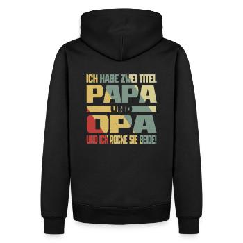 Lustiges cooles Papa Vater Opa Geburtstag Geschenk - Männer Premium Bio Hoodie - Schwarz - Hinten - Nico (187cm)