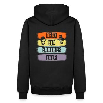 Best big brother ever retro vintage - Männer Premium Bio Hoodie - Schwarz - Hinten - Nico (187cm)