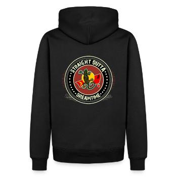 straight outta dreamtime - aboriginal art - Männer Premium Bio Hoodie - Schwarz - Hinten - Nico (187cm)