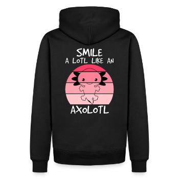 Lache viel wie ein Axolotl kaufen Salamander Molch - Männer Premium Bio Hoodie - Schwarz - Hinten - Nico (187cm)