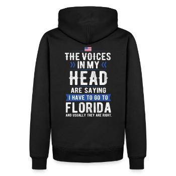 LES VOIX DANS MA TÊTE CADEAU FLORIDE USA - Sweat à capuche Premium bio Homme - noir - Dos - Nico (187cm)