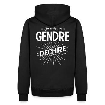 gendre qui déchire cadeau humour gendre beau fils - Sweat à capuche Premium bio Homme - noir - Dos - Nico (187cm)