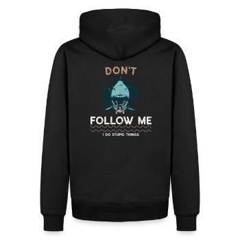 Ne me suivez pas. Je fais des choses stupides | Plongée - Sweat à capuche Premium bio Homme - noir - Dos - Nico (187cm)