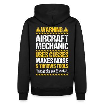 Mécanicien d’avions Aircraft Mechanic - Sweat à capuche Premium bio Homme - noir - Dos - Nico (187cm)