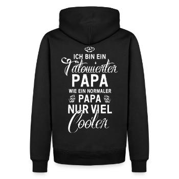 Tätowierter Papa - Männer Premium Bio Hoodie - Schwarz - Hinten - Nico (187cm)