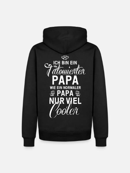 Tätowierter Papa - Männer Premium Bio Hoodie - Schwarz