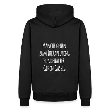 Gassi Hundehalter - Männer Premium Bio Hoodie - Schwarz - Hinten - Nico (187cm)