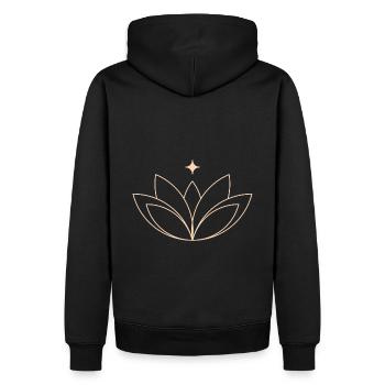 Lotus - Männer Premium Bio Hoodie - Schwarz - Hinten - Nico (187cm)