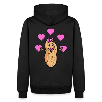 Herzlich Erdnuss Baby Eltern Großeltern Zeichnung - Männer Premium Bio Hoodie - Schwarz - Hinten - Nico (187cm)