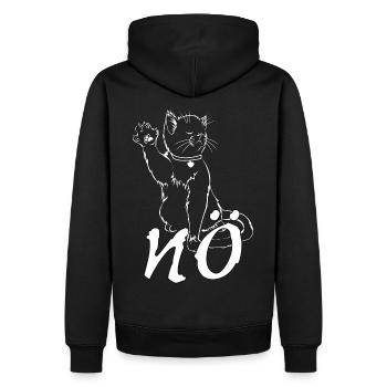 Heute nicht Nö Katze Geschenk - Männer Premium Bio Hoodie - Schwarz - Hinten - Nico (187cm)